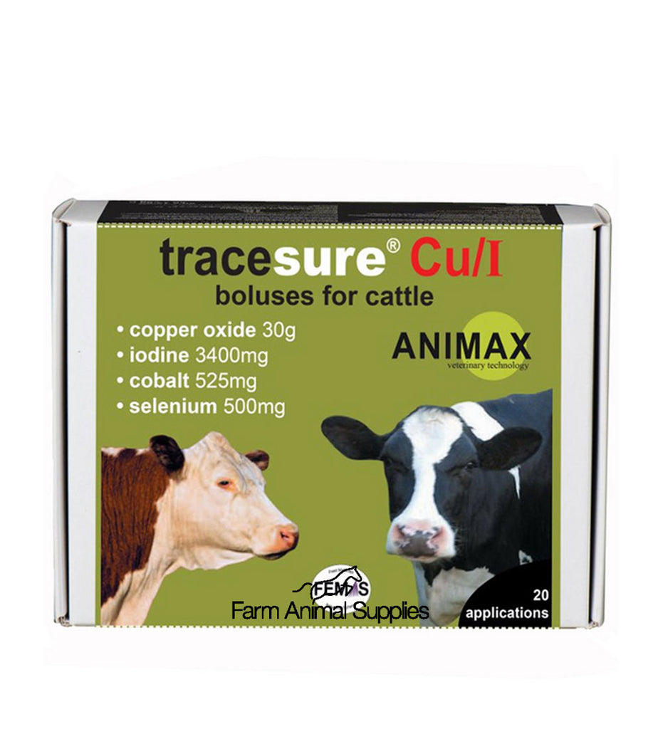 Tracesure Cu/I Boluses For Cattle 10 Slow Release Iodine Iodine