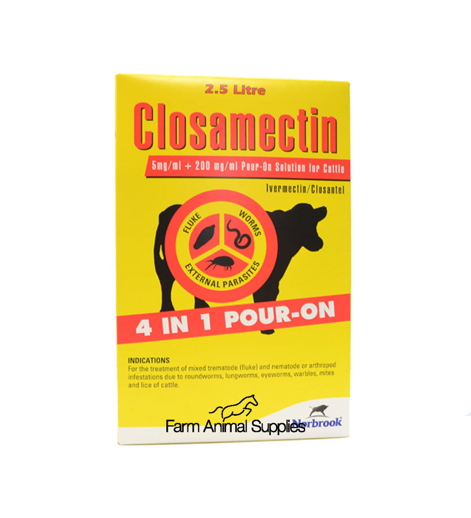 Closamectin PourOn Cattle 1L Fluke & Worm Pouron Fluke Control