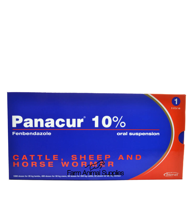 Panacur 10 Cattle,Sheep & Horse Wormer 1L Worm Drench Worm